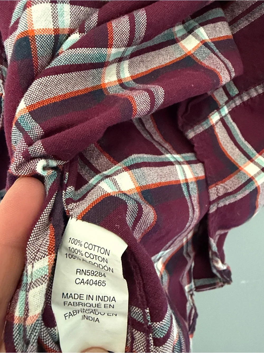 The Children's‎ Place Boys Maroon Plaid Shirt 100% Cotton Size 2T